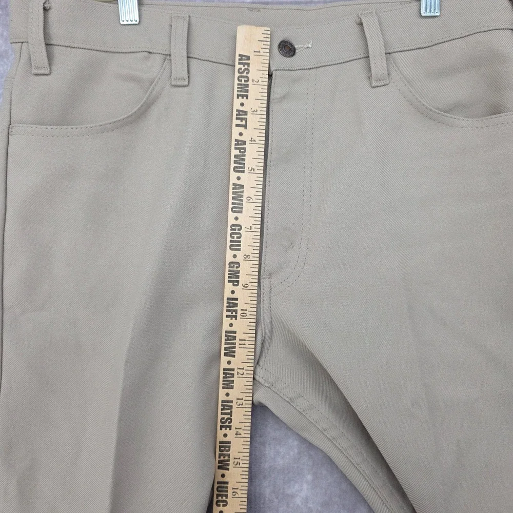 Vintage Levis Sta-Prest Action Slacks 36x34 Tan Beige Western Bootcut Pants